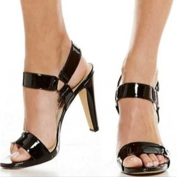 Karl Lagerfeld Shoes - Karl Lagerfeld Paris Cieone Ankle Strap Patent Leather Dress Sandals -8.5
